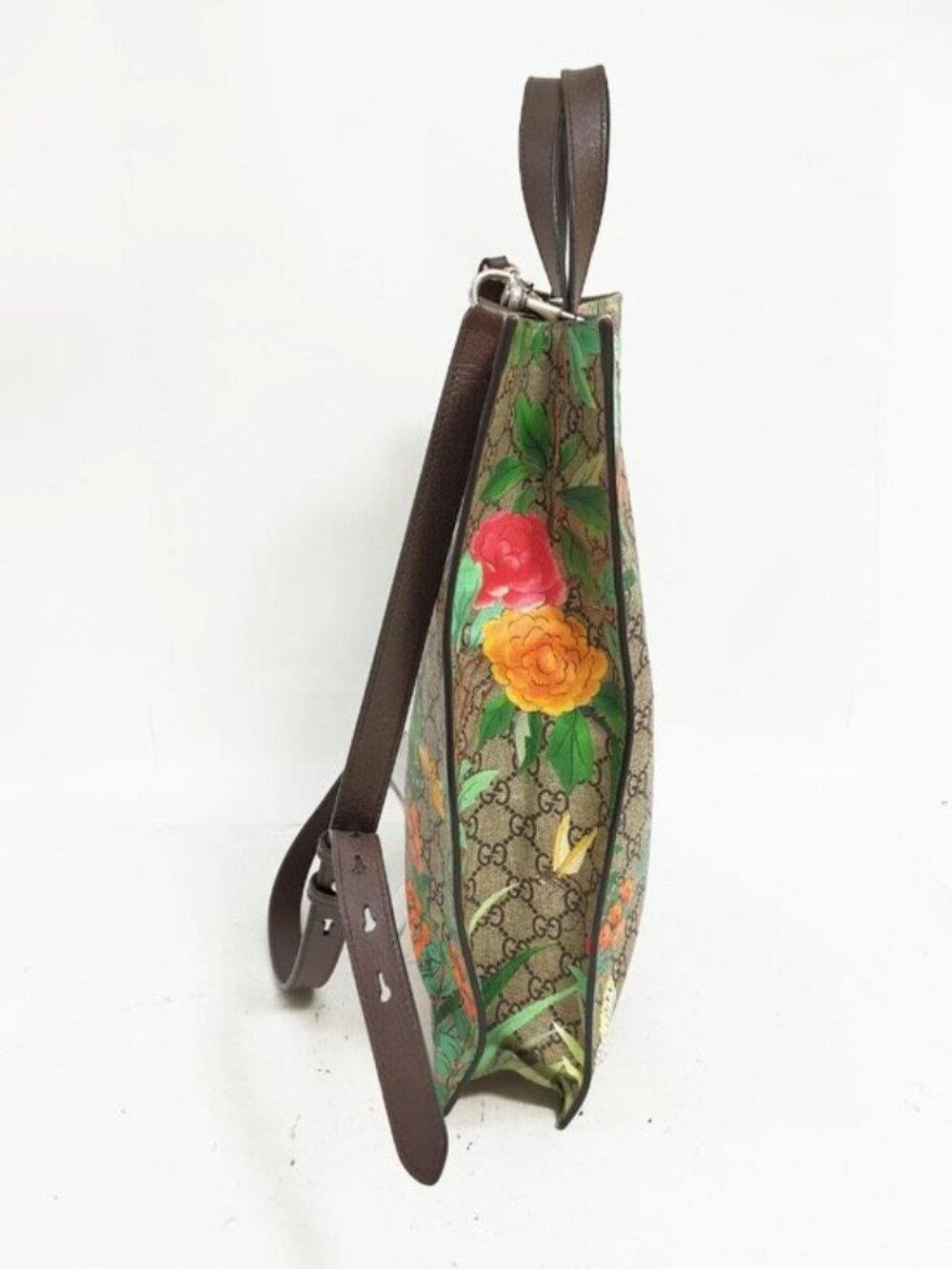 Authentic Gucci Tian GG Supreme Floral Bird Tote Shoulder Bag - Picture 4 of 16
